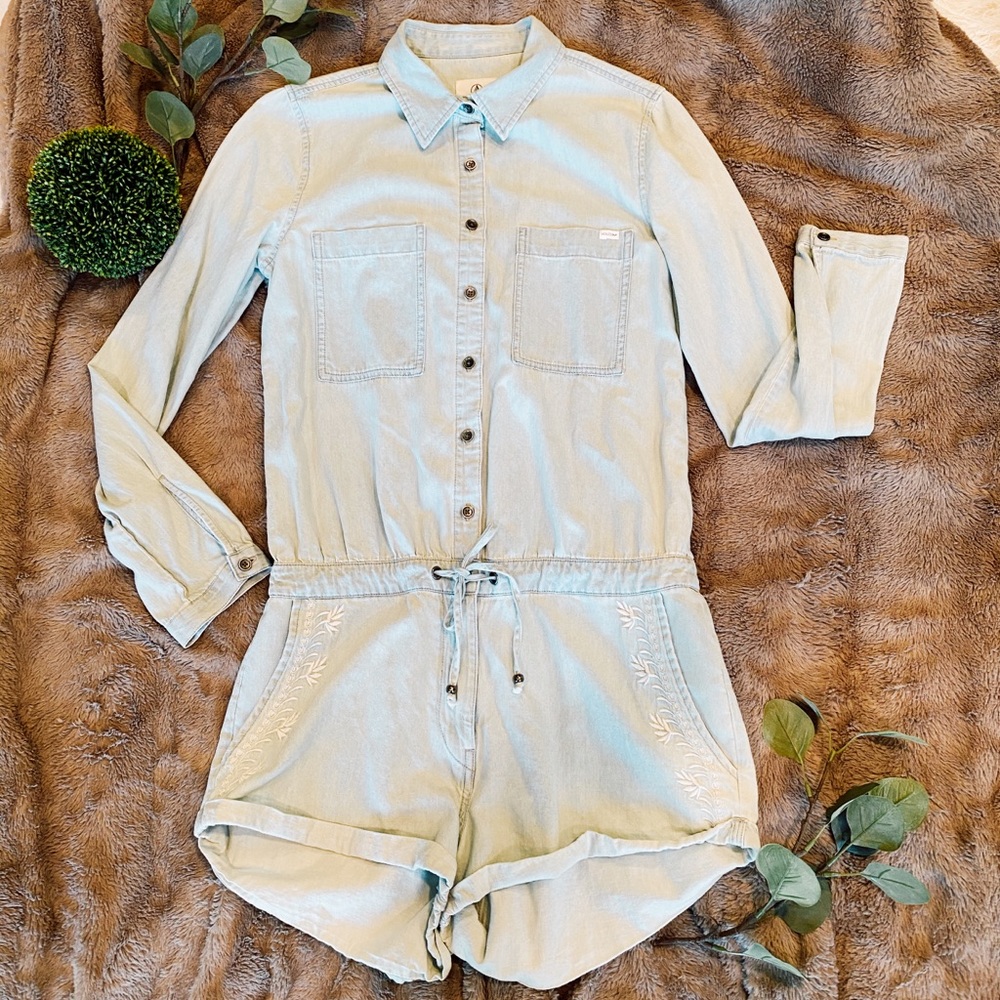 Volcom “Oh Hello” Denim Long sleeve Romper